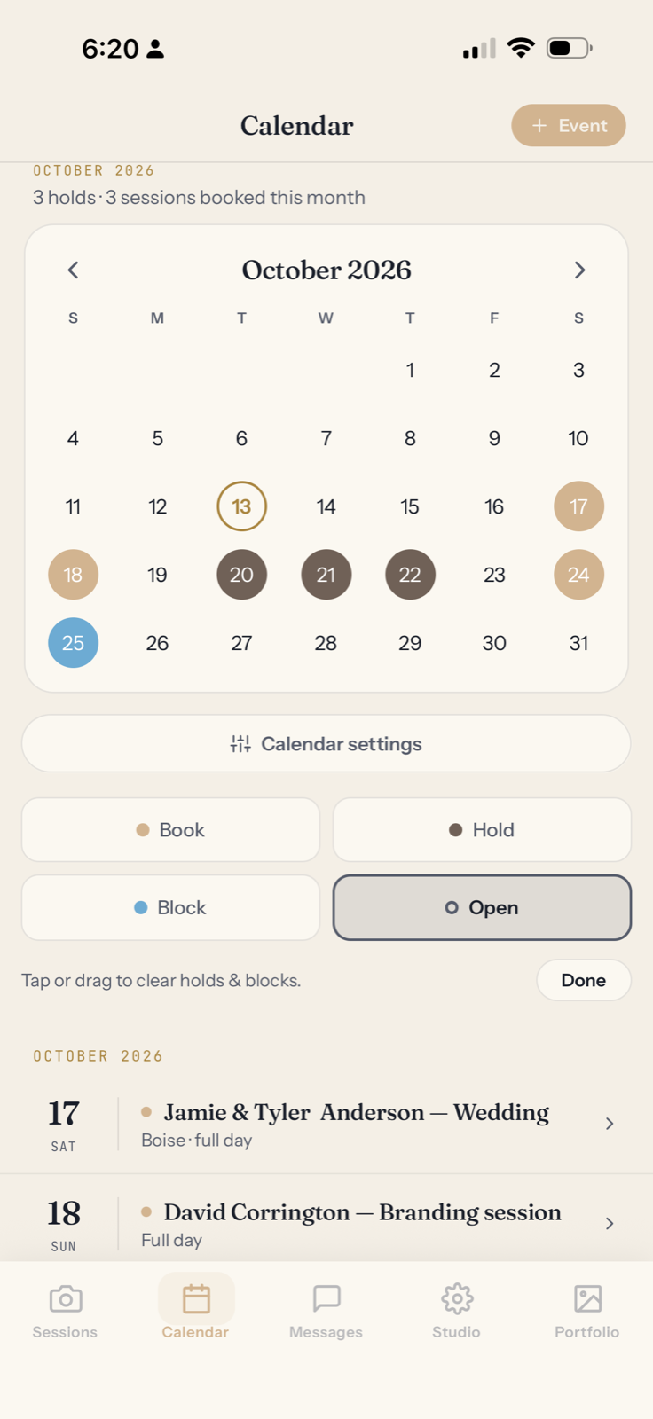 The Camrhia calendar